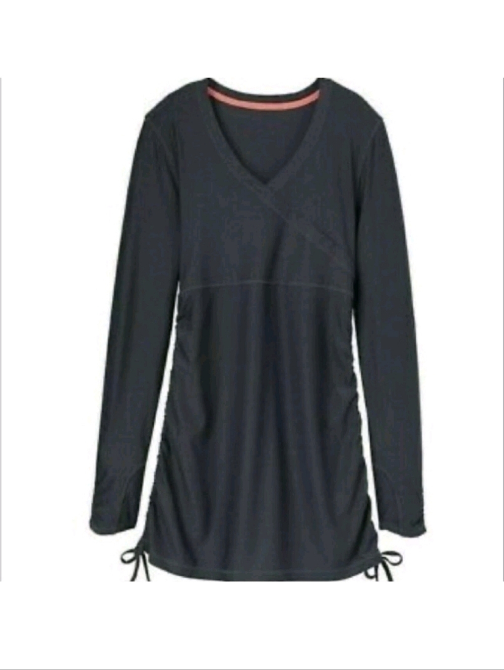 Athleta Wick It Ruched Swim Cover Up S Dark Gray Beach Sporty Athletic #7000
